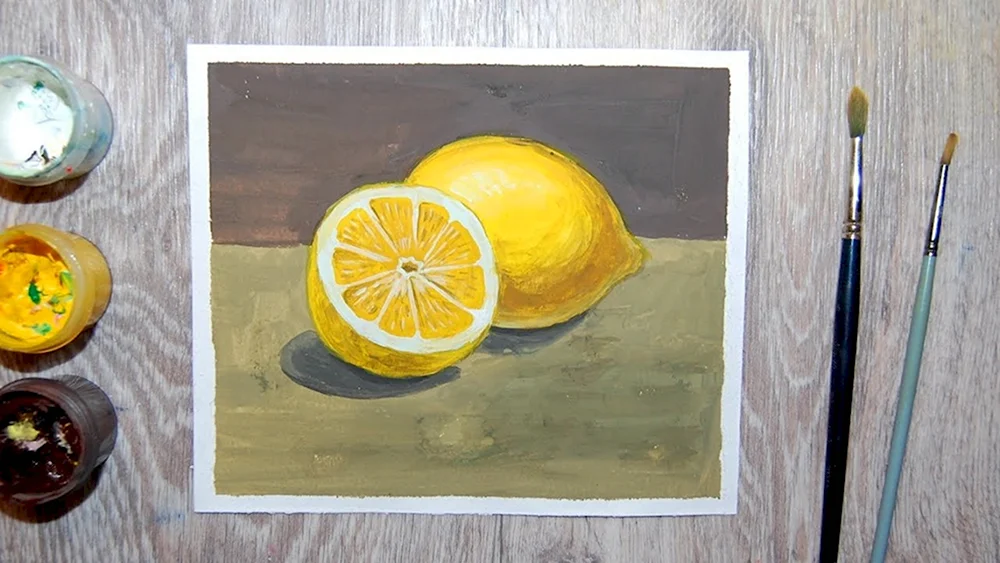 Уроки рисования лимоны гуашью