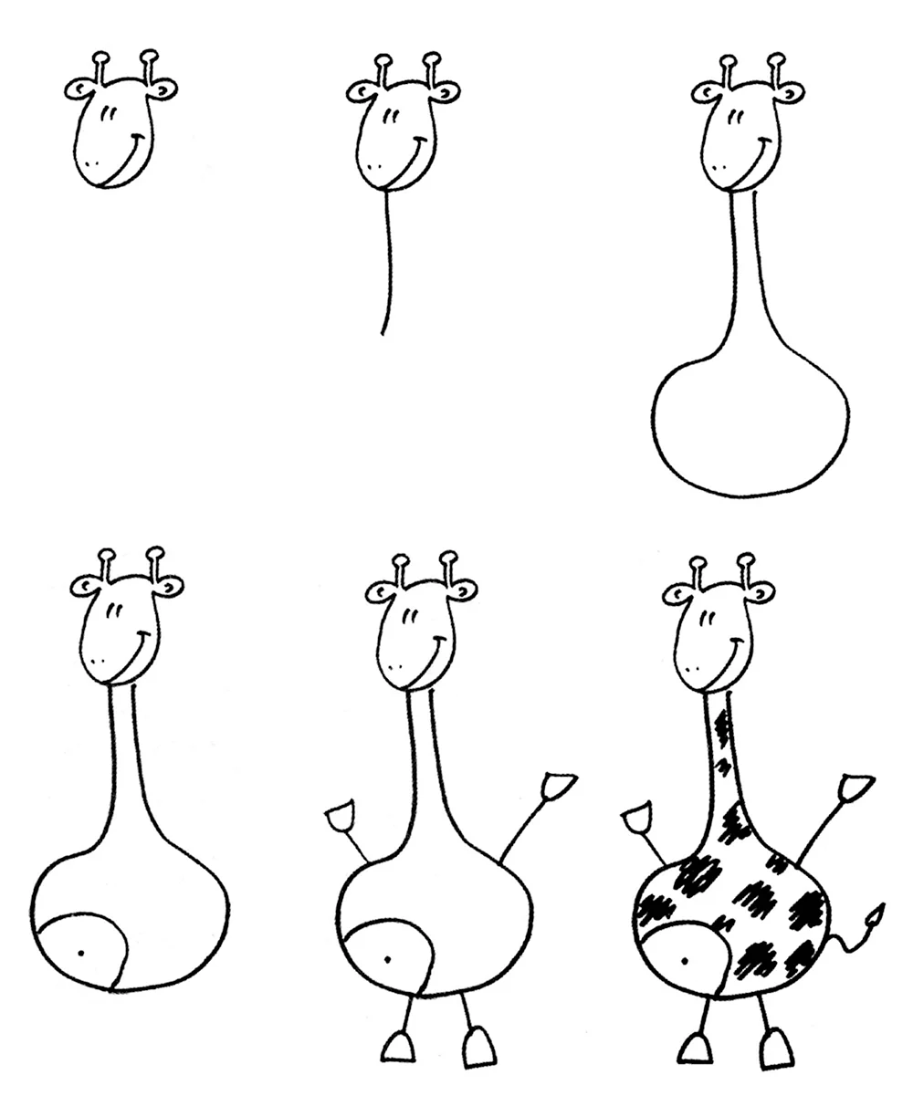 Уроки рисования жирафа
