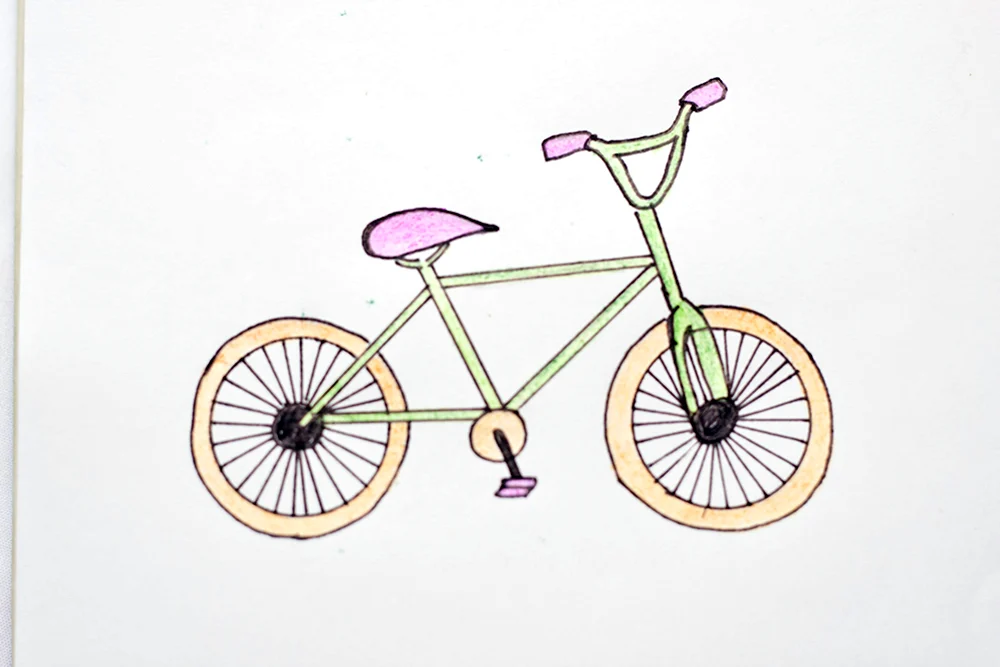 Велосипед для срисовки легко