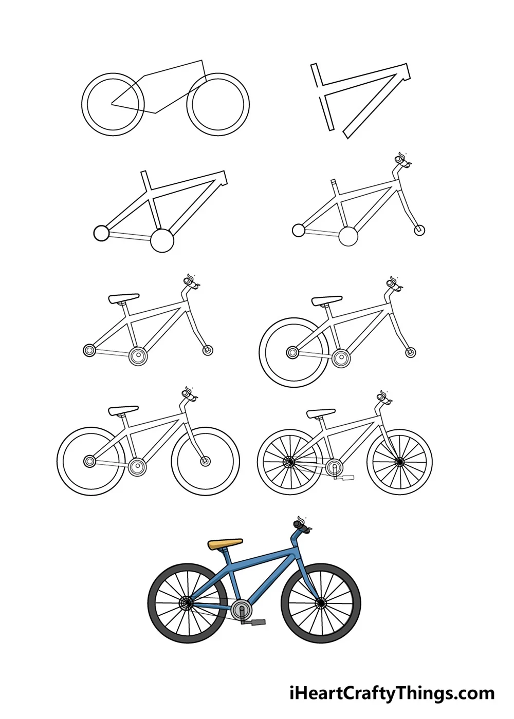 Велосипед рисунок для детей легкий