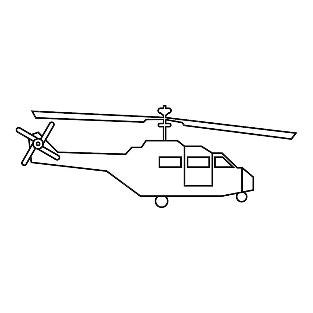 Вертолет нарисованный сбоку