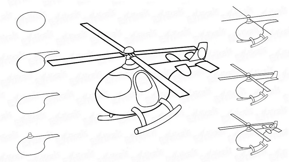 Вертолет рисунок