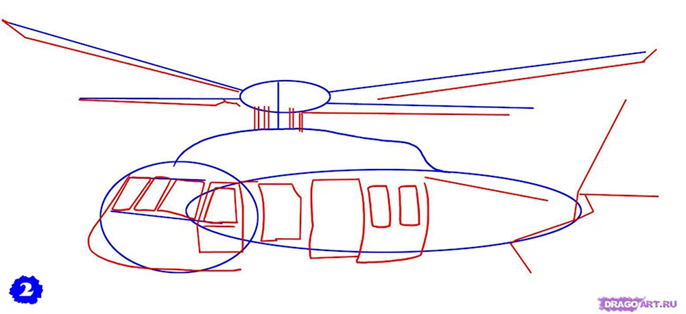 Вертолёт рисунок карандашом