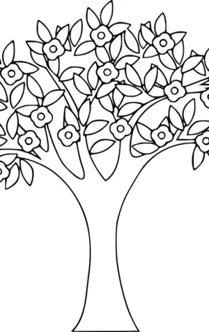 Весеннее дерево раскраска для детей