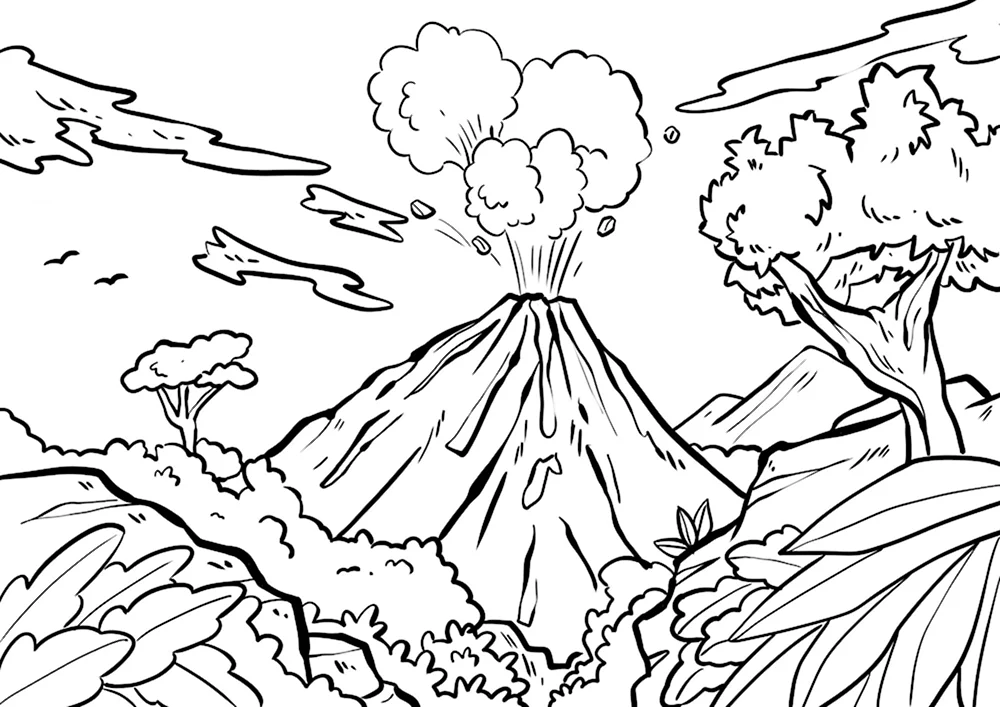 Volcano Coloring