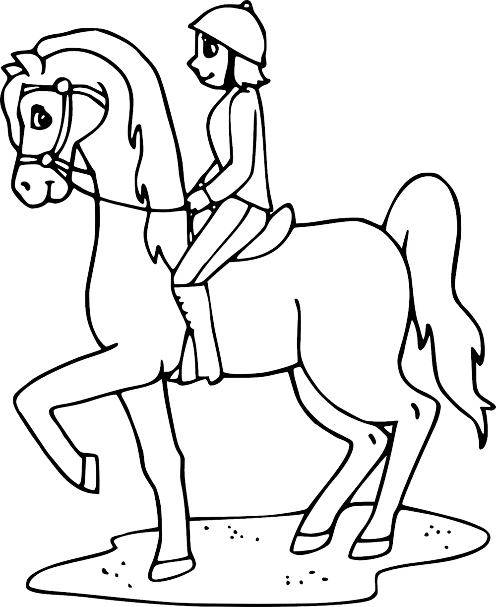 Всадник на коне раскраска