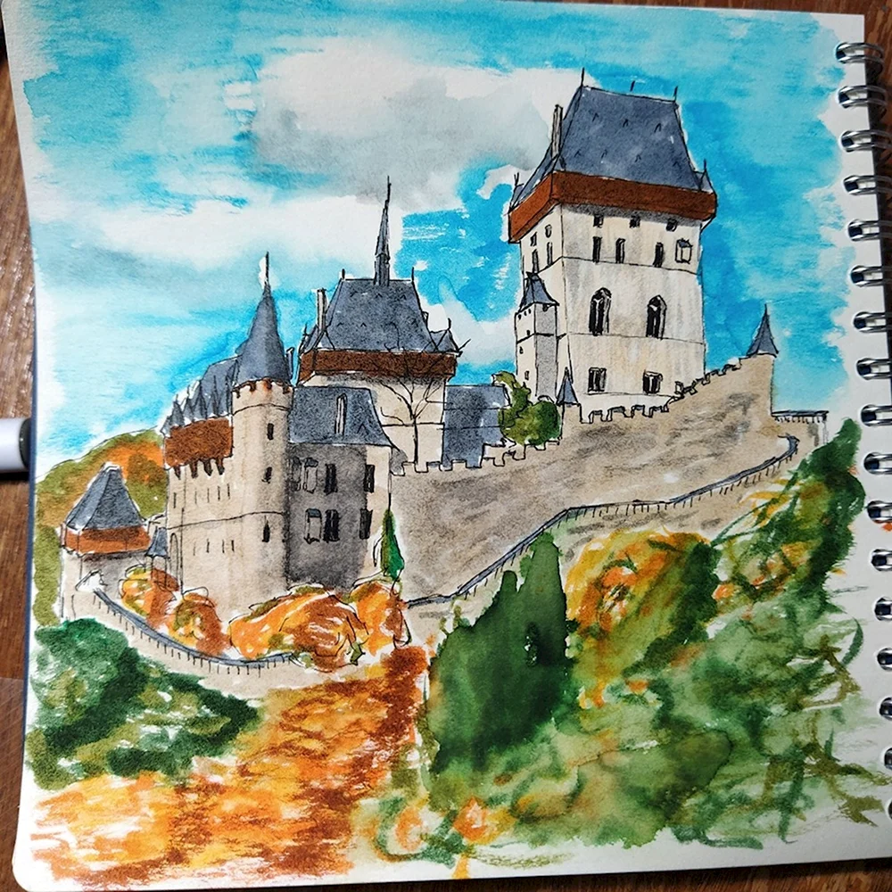 Замок красками