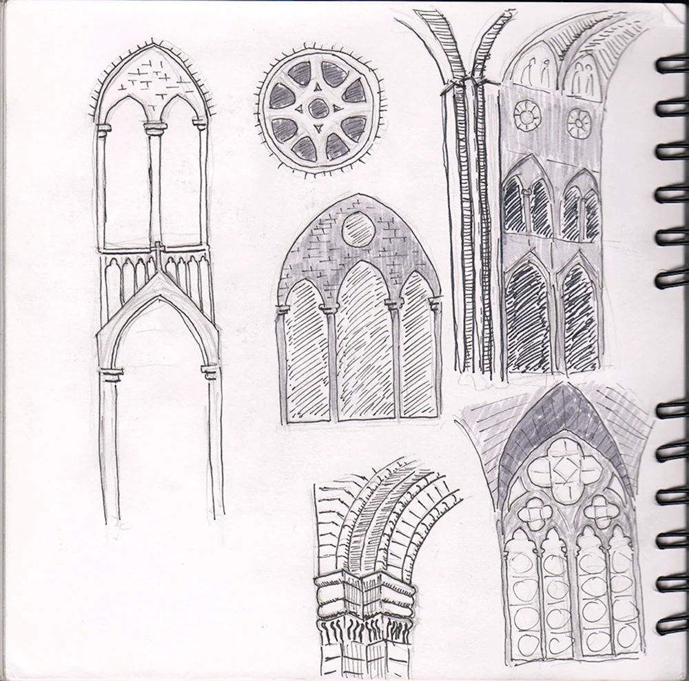 Зарисовать элементы декора собора Парижской Богоматери