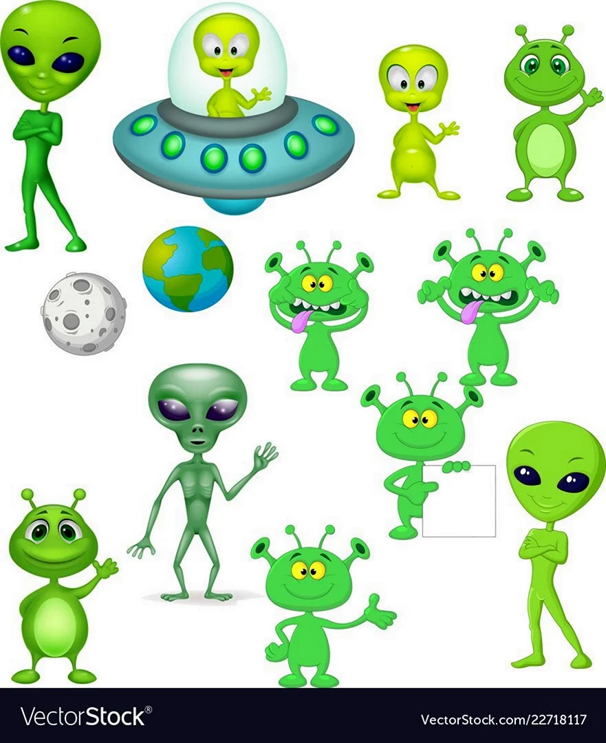 Зеленый инопланетянин для детей