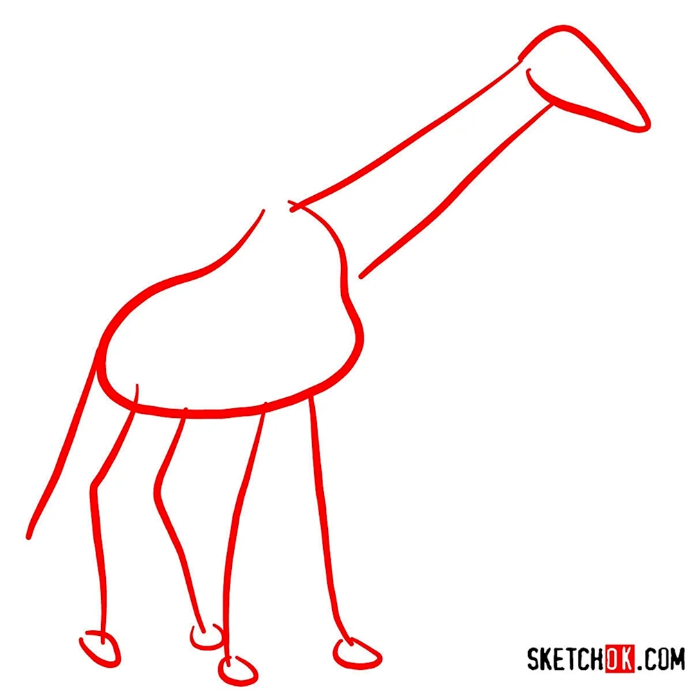 Жираф нарисовать поэтапно сидит