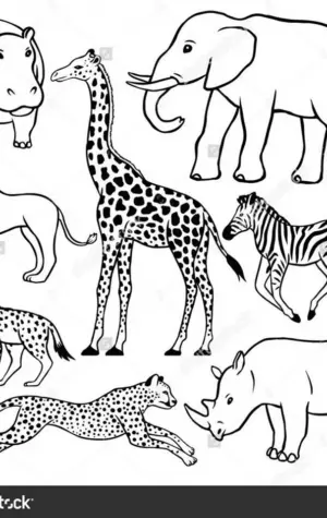 Животные Африки карандашом