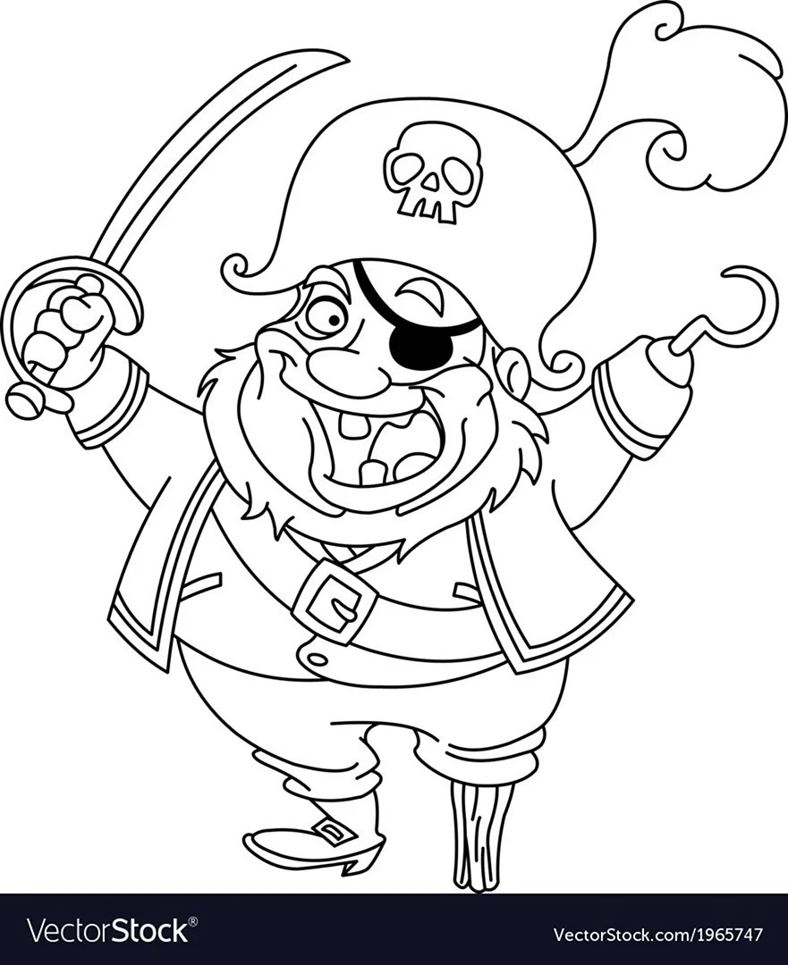 Злой пират раскраска