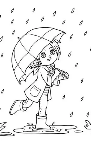 Девочка с зонтиком раскраска для детей