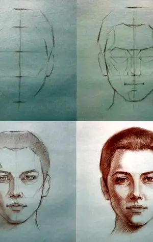 Этапы рисования головы человека