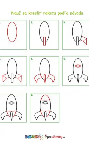 Этапы рисования ракеты