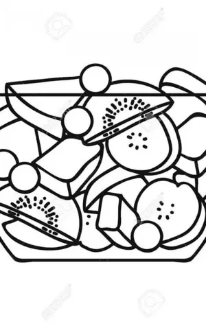 Фруктовый салат раскраска для детей