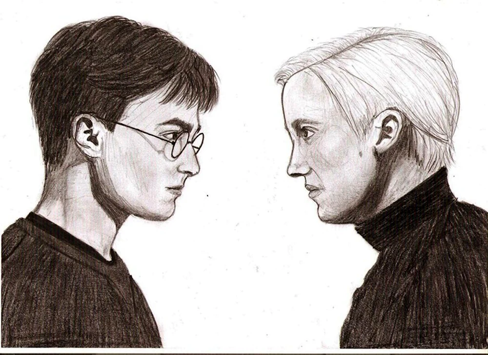 Гарри Поттер и Драко Малфой нарисовать