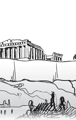 Город древней Греции в карандаше