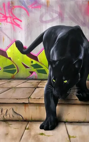 Граффити животные на стене