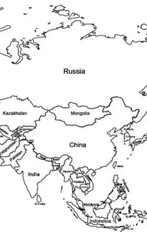 Карта Евразии без названий стран