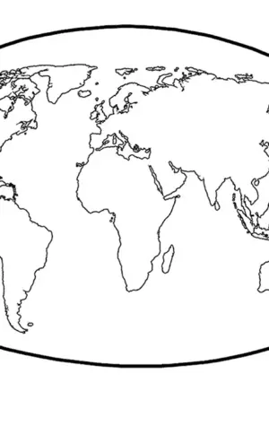 Карта мира для раскрашивания для детей