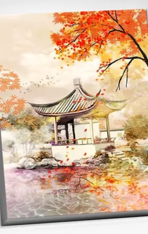 Картина японский домик по номерам