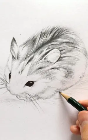 Хомяк рисунок простым карандашом