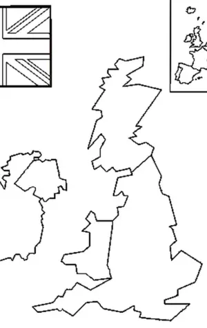 Контурная карта Великобритании для детей