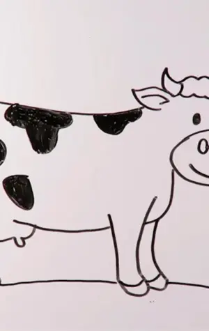 Корова рисунок карандашом для детей