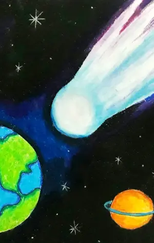 Космос рисунок гуашью