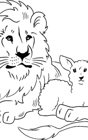 Лев и собачка толстой разукрашка