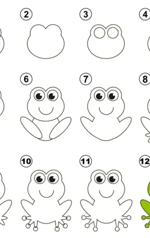 Лягушка поэтапное рисование для детей