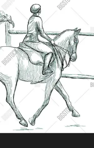 Лошадь карандашом конкур