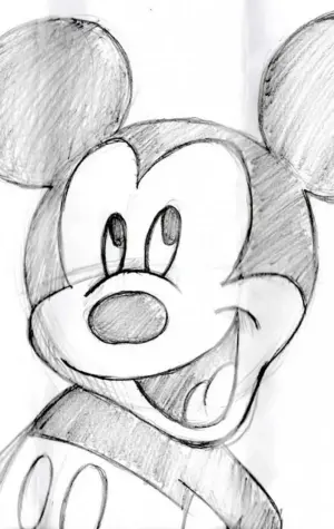 Микки Маус рисунок карандашом