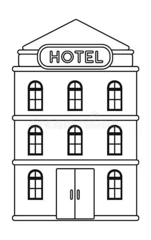 Нарисовать отель