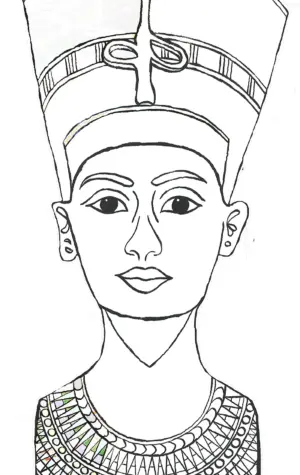 Нефертити царица Египта рисунок