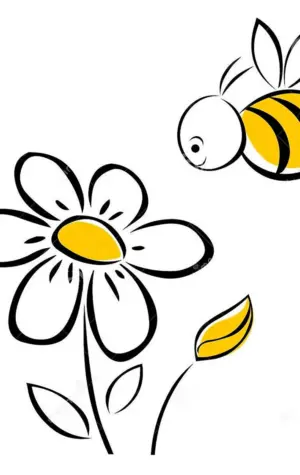 Пчела и цветок рисунок любовь