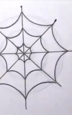 Поэтапное рисование паутины
