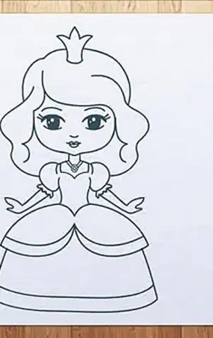 Поэтапное рисование принцессы для детей