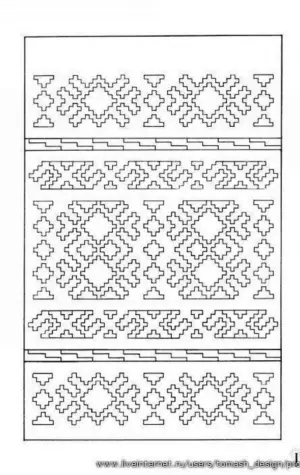 Полотенце с татарским орнаментом для разукрашивания