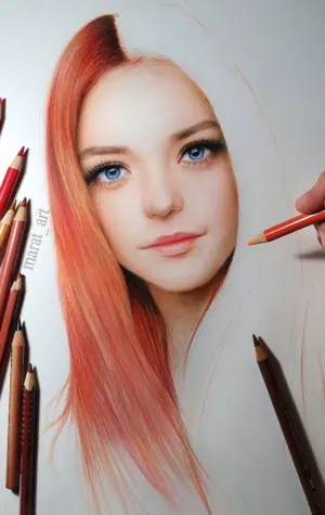 Портрет цветными карандашами