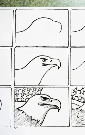 Пошаговое рисование орла