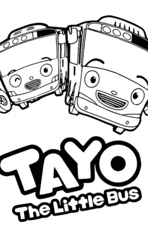 Раскраска автобус Тайо