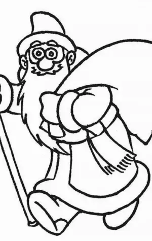 Раскраска дед Мороз из мультфильма