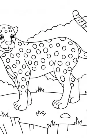 Раскраска гепард для детей детсада