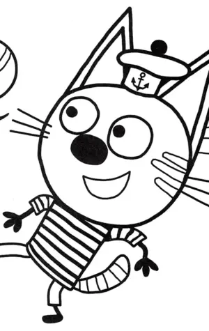 Раскраска Коржик из мультфильма три кота
