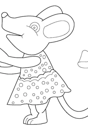Раскраска мышка норушка из сказки Теремок