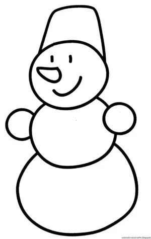 Раскраска Снеговик для детей 2-3 лет