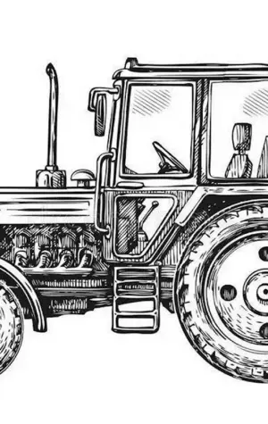 Раскраска трактор МТЗ 80