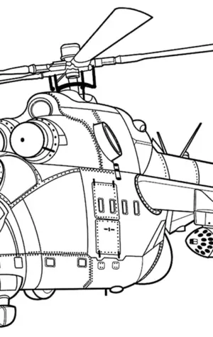 Раскраска военный вертолет ка-52